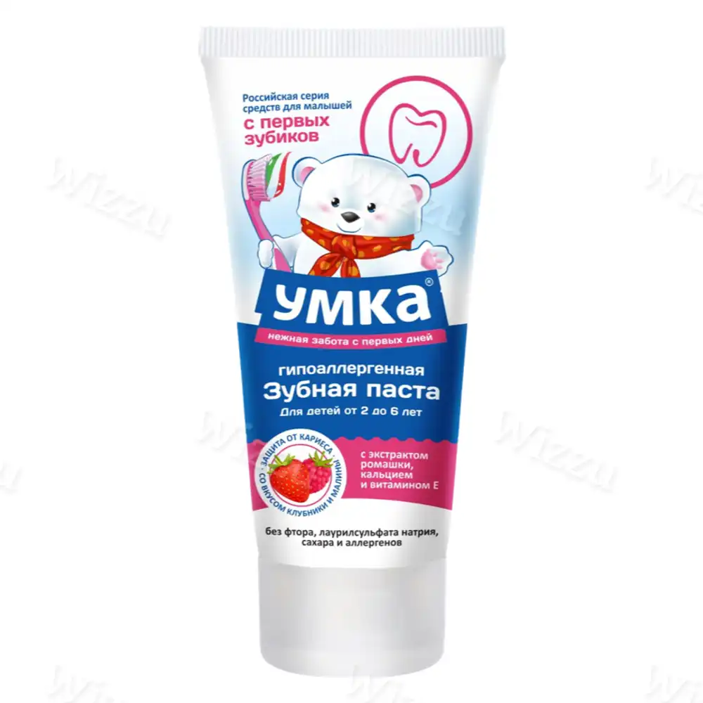 Зубная паста Умка детская от 2 до 6лет с экстрактом ромашки 100г, шт