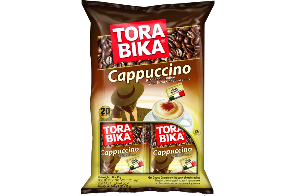 Напиток кофейный Torabika Cappucino растворимый с пакетиком шоколадной крошки, 25г х 20шт