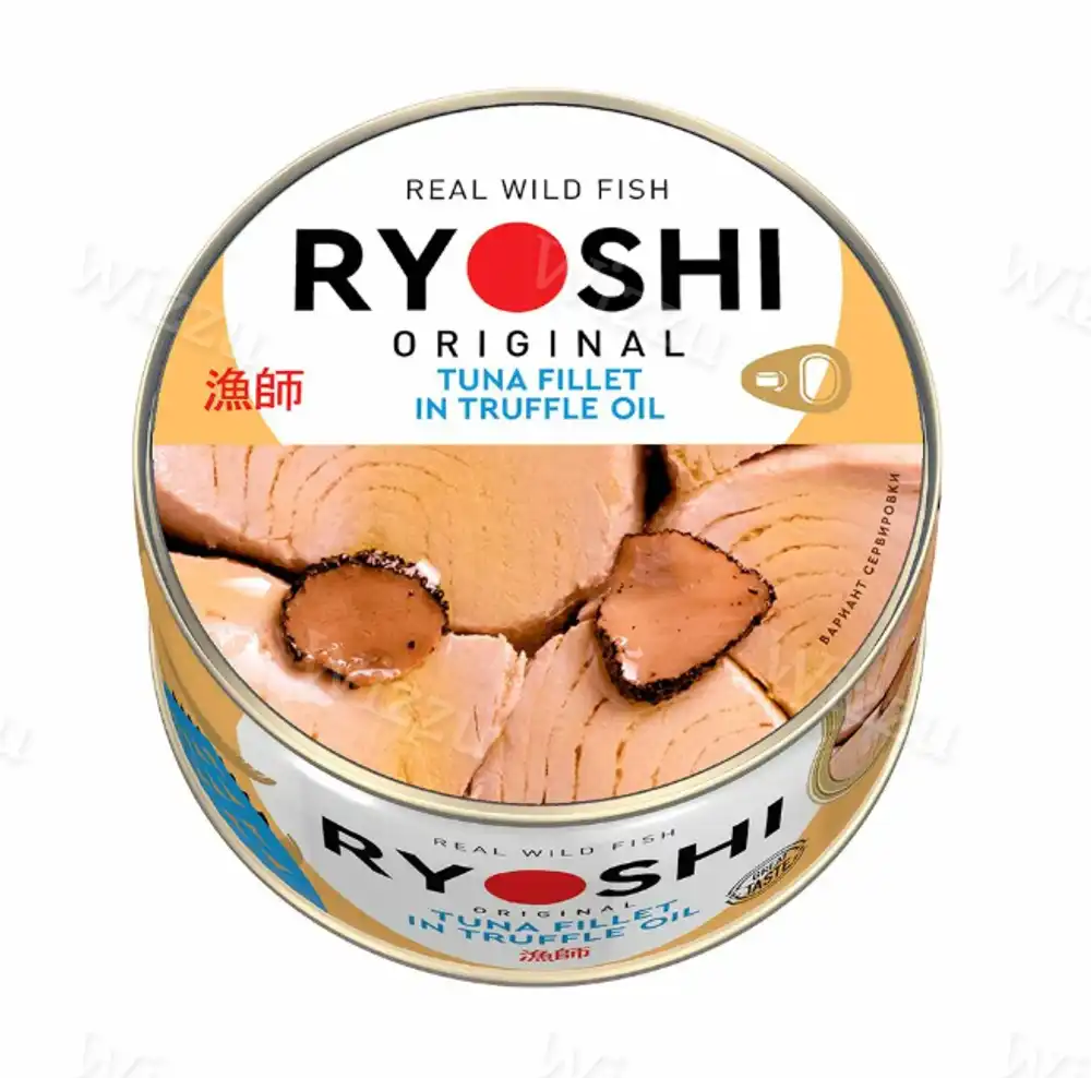Тунец Барс Ryoshi полосатый в масле со вкусом Трюфеля ж/б 185г ключ
