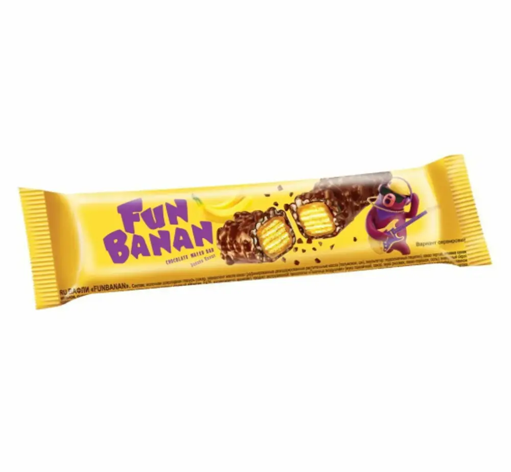 Батончик вафельный FUN BANAN, 35г