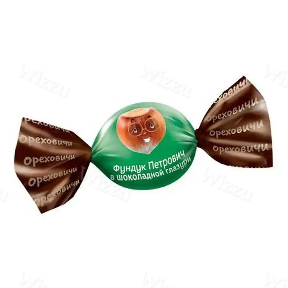 Конфеты "Фундук Петрович" в молоч. шок. глазури кг