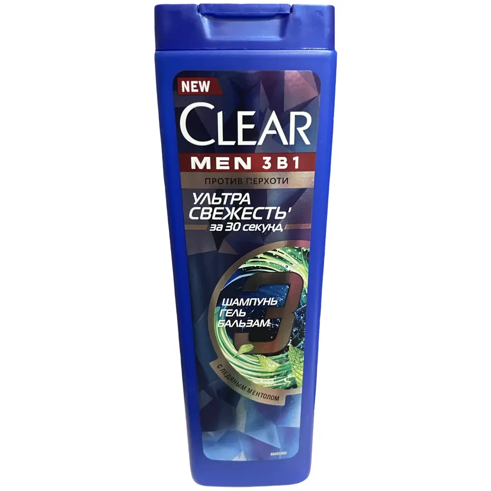 Шампунь для мужчин Clear men 3 в 1 "Ультра свежесть", 400мл