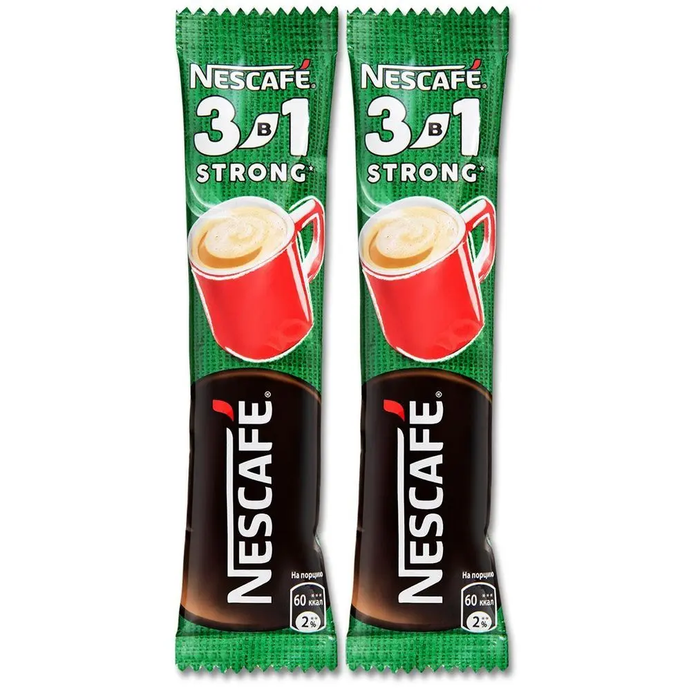 Напиток кофейный растворимый Nescafe 3 in 1 Strong Крепкий, 14.5г