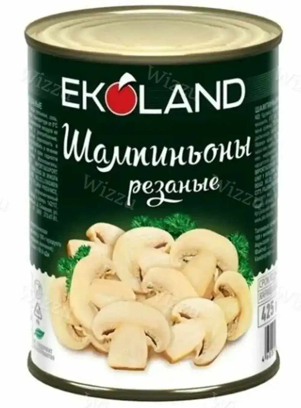 Шампиньоны резаные "Ekoland" жб 400гр