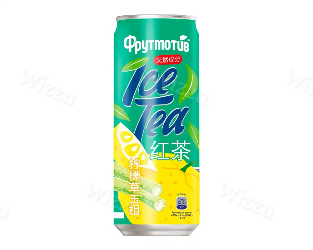 Холодный Черный чай ICE Tea "Фрутмотив" со вкусом Лемограсса и юзы жб 0,33л