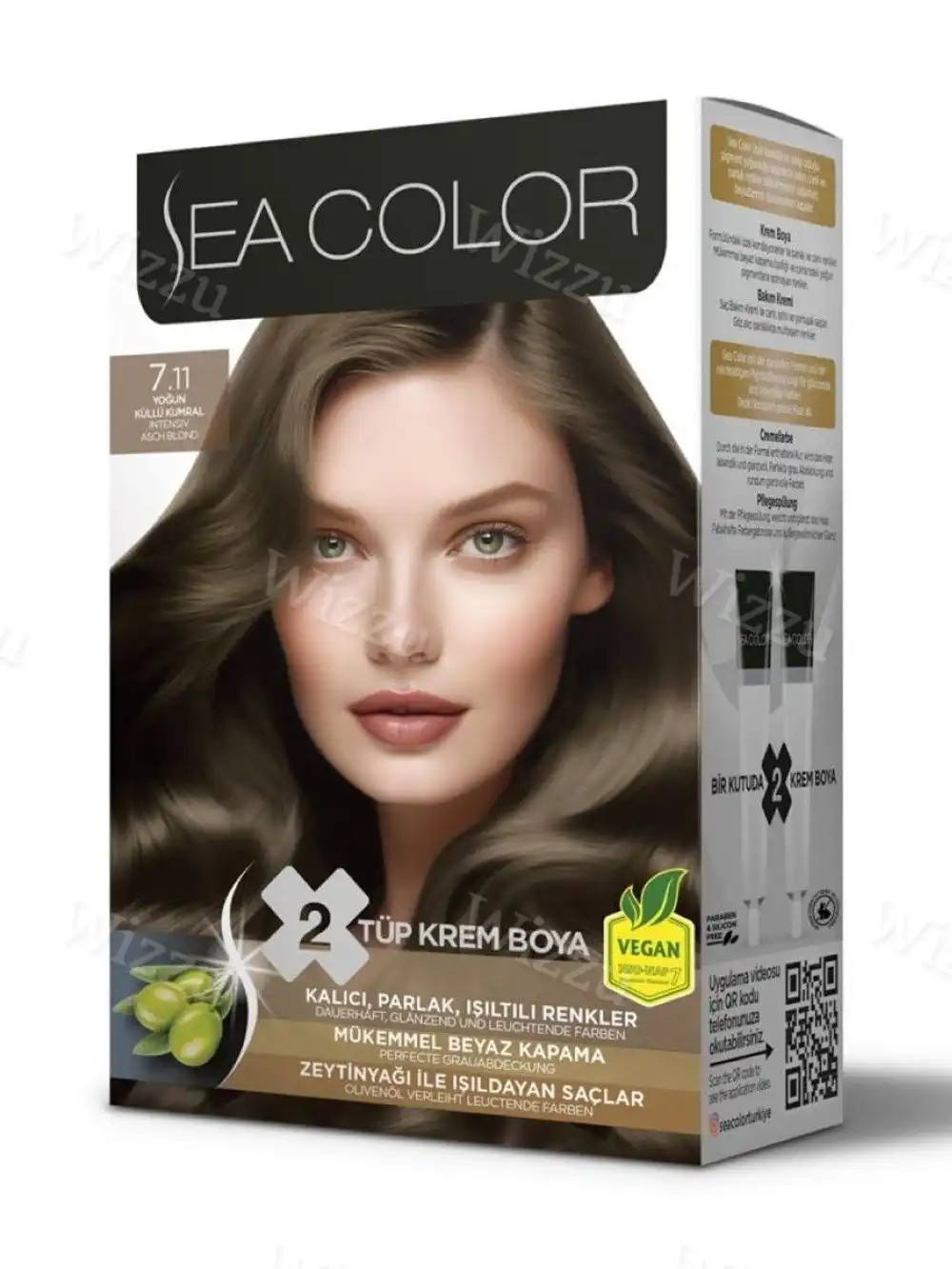 Краска для волос Sea Color Интенсивно пепельно-русый 7.11