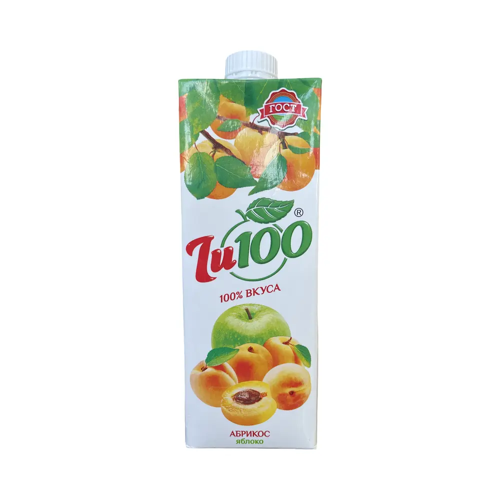 Нектар Ju100 Абрикосово-яблоко с/мякотью, 1л