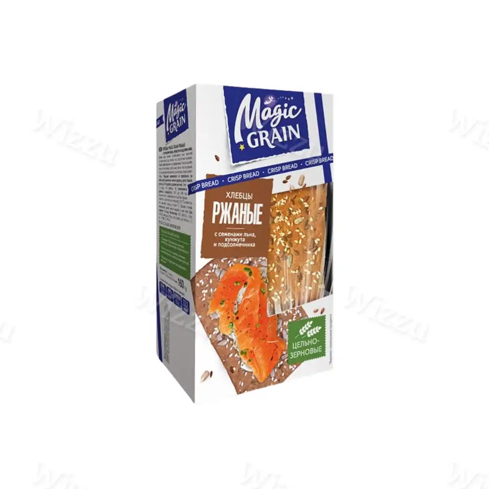 Хлебцы Magic Grain Ржаные с семенами льна подс кунжута 160г, шт