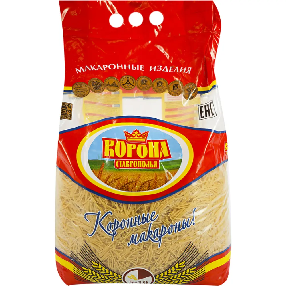 Макаронные изделия "Вермишель", Корона ставрополья, 5кг