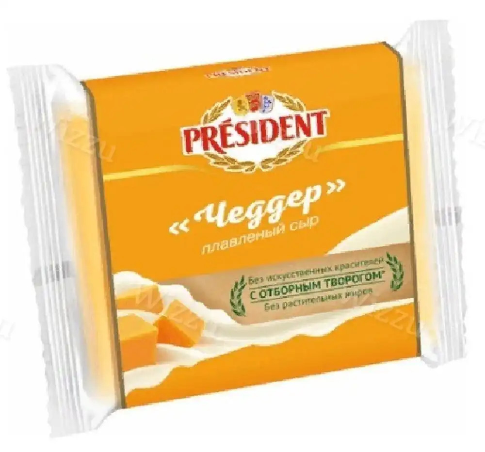 Сыр плавленый Президент Мастер бутерброда Чеддер 40% 150г, шт