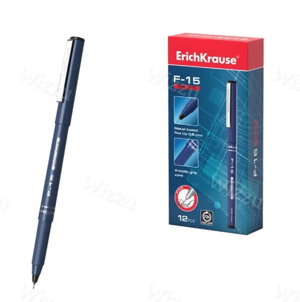 Ручка капиллярная ErichKrause F-15 Stick Classic, цвет чернил синий Арт.37065