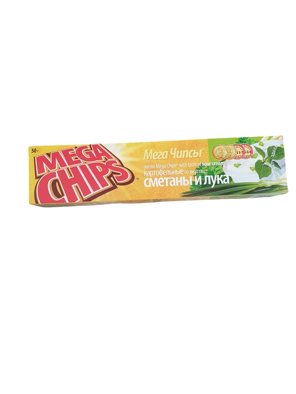 Чипсы картофельные Mega chips со вкусом сметаны и лука, 50г