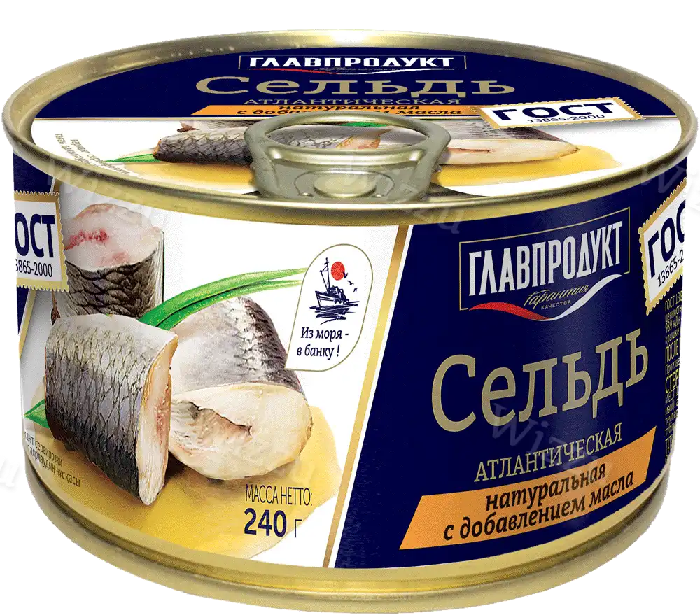 Сельдь атлантическая натур.с доб.масла 240гр