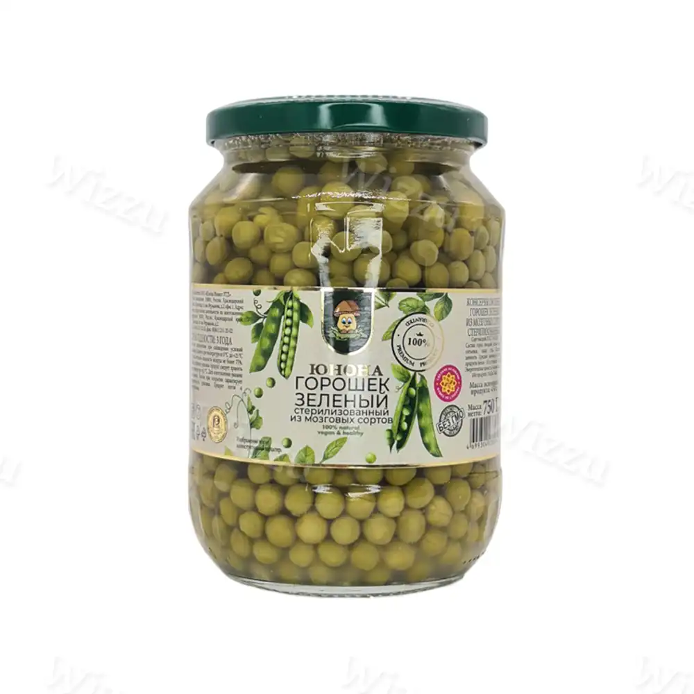 Горошек зеленый 750г ст/б Юнона