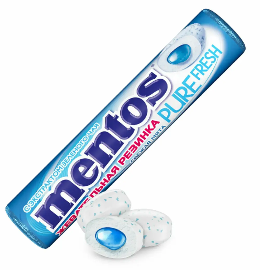 Жевательная резинка Mentos Pure Fresh Мята, 15.5г