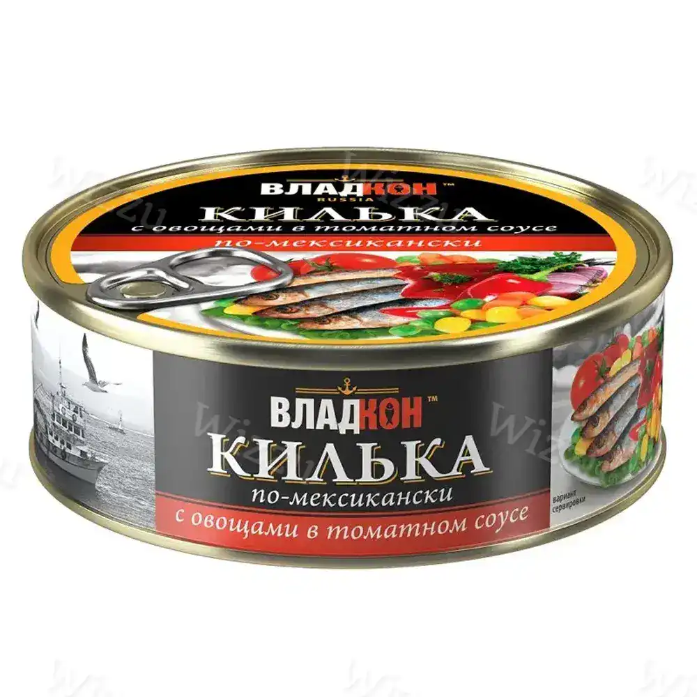 Килька каспийская. в т/ соусе ПО-МЕКСИКАНСКИ ж/б №3 ключ. 240гр Владкон