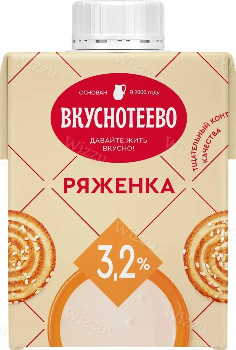 Ряженка Вкуснотеево 3,2% 900г т/пак, шт