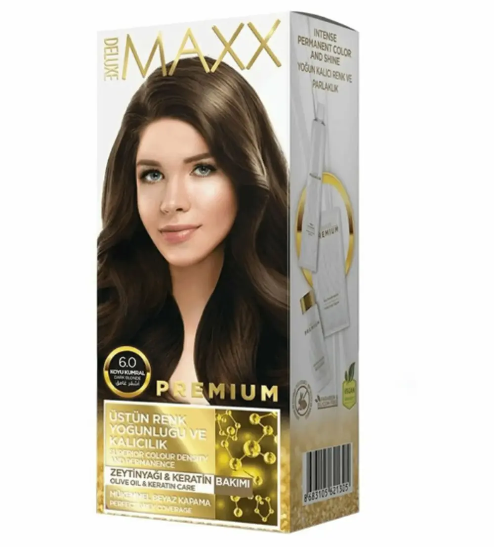 крем-краска для волос Deluxe MAXX 6.0 темно-каштановый 110мл