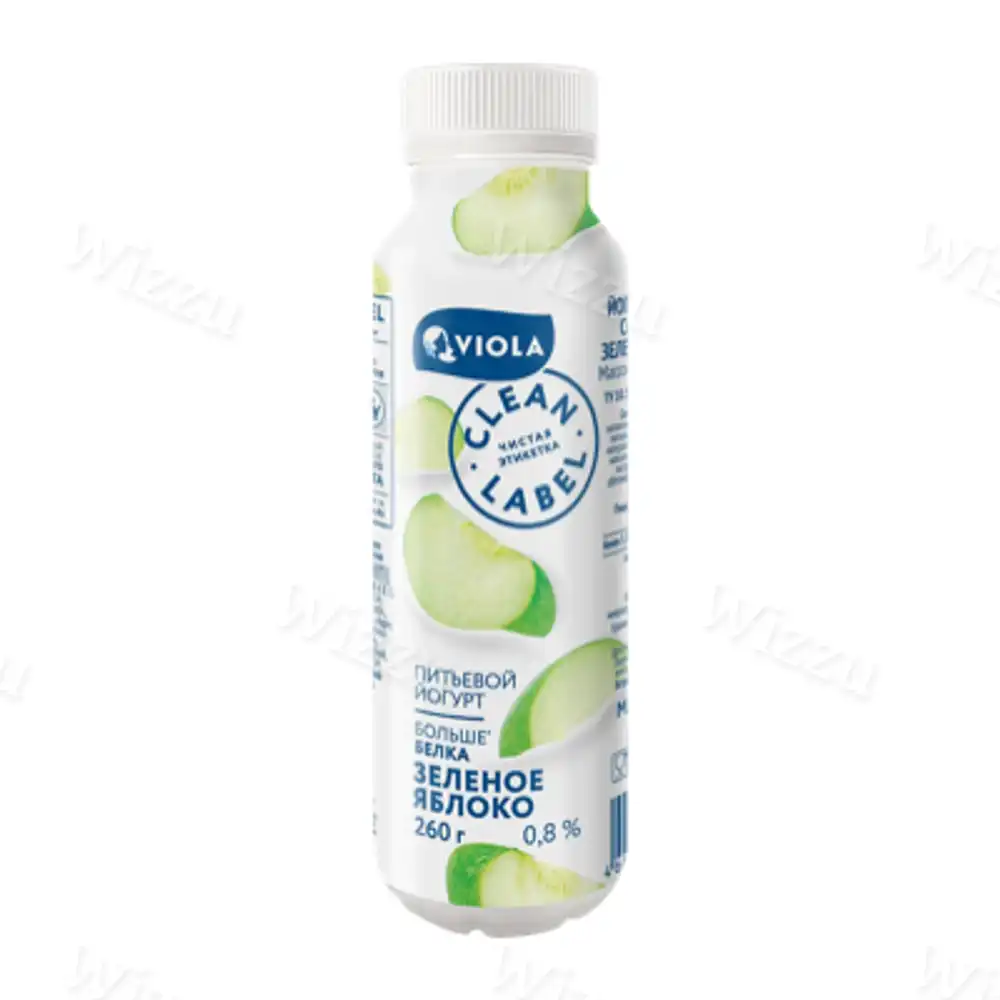 Йогурт питьевой Clean Label 0,8% Зеленое яблоко 260гр