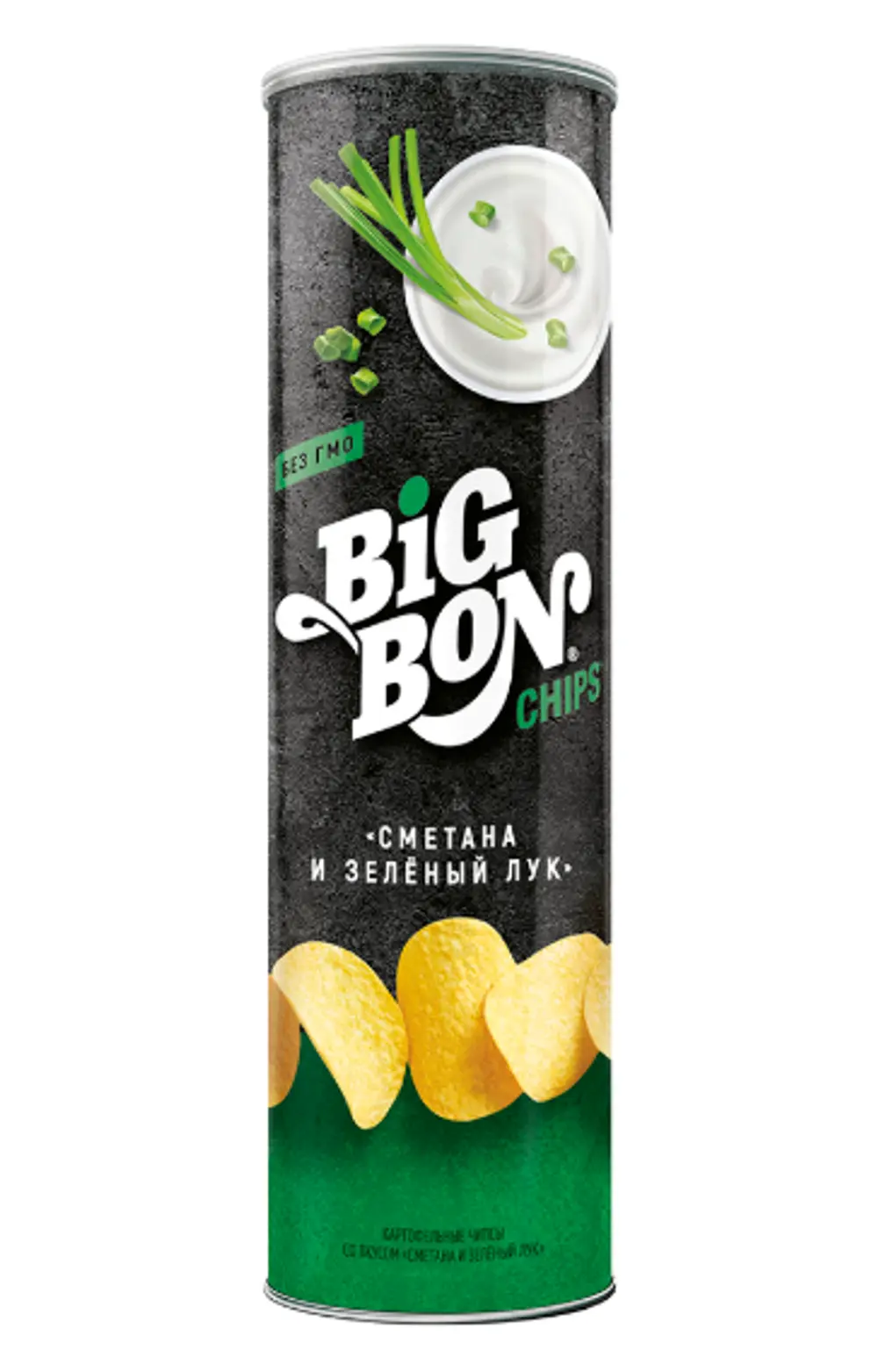 Картофельные чипсы BIGBON со вкусом "сметана и зеленый лук", 130 г