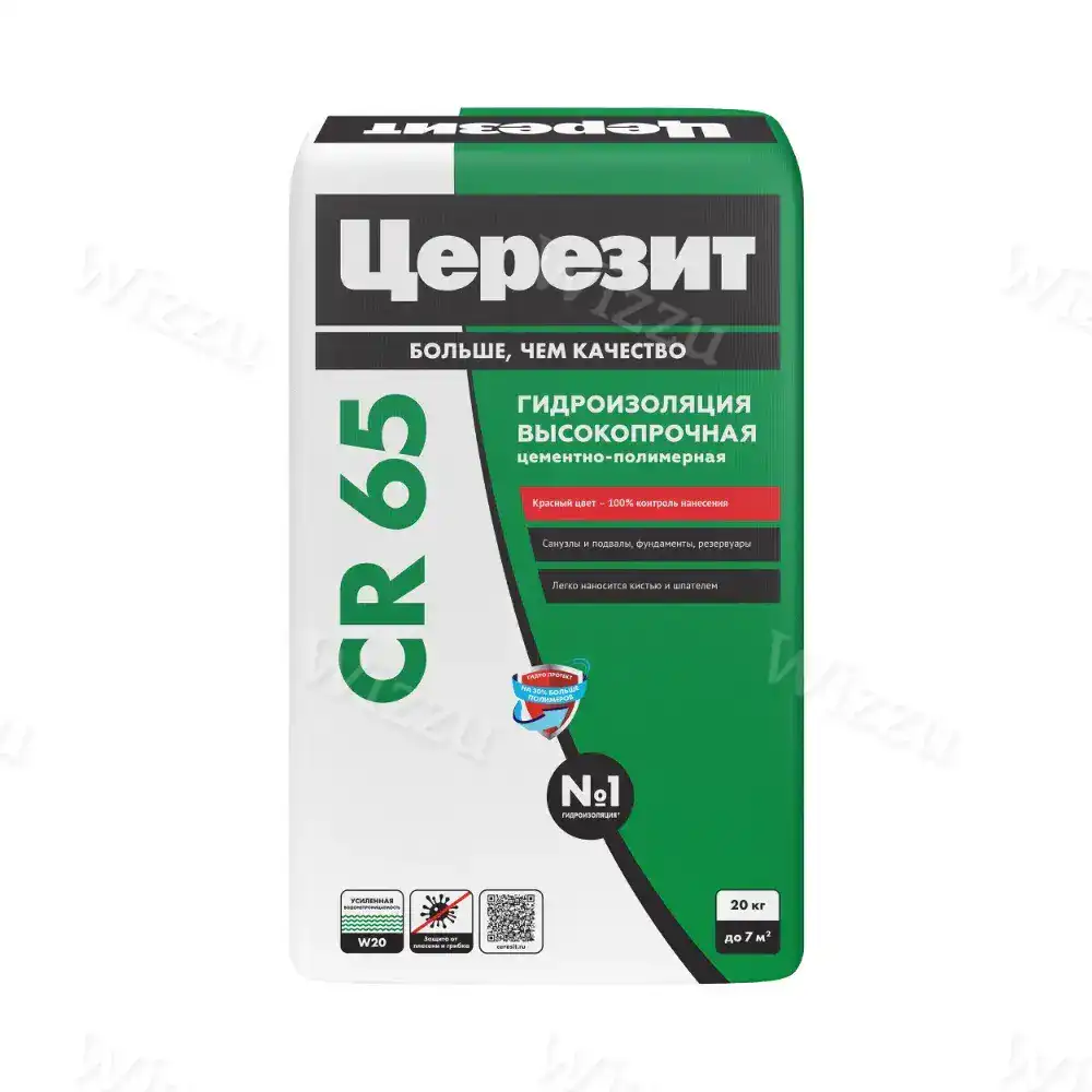 Гидроизоляция полимерцементная Церезит CR 65 W10 20 кг