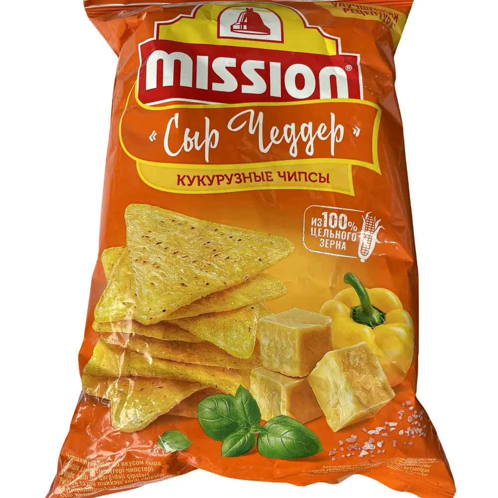 Чипсы кукурузные MISSION со вкусом сыра чеддер 150г