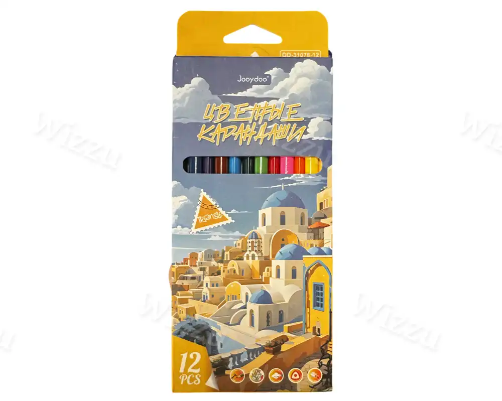 Цветные карандаши 12 штук "Города" (с12) (х240) Jooydoo