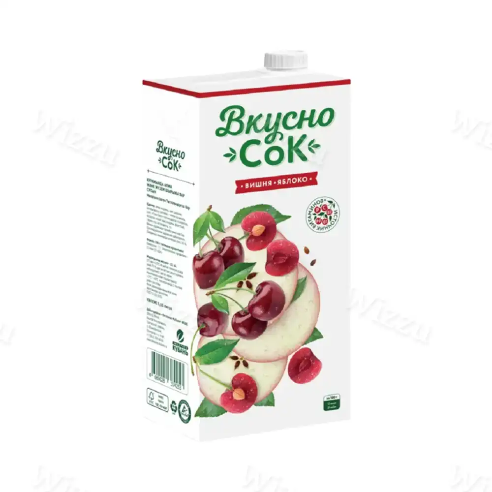 Напиток Яблочно-Вишневый ВкусноСок Slim Leaf 0,2л