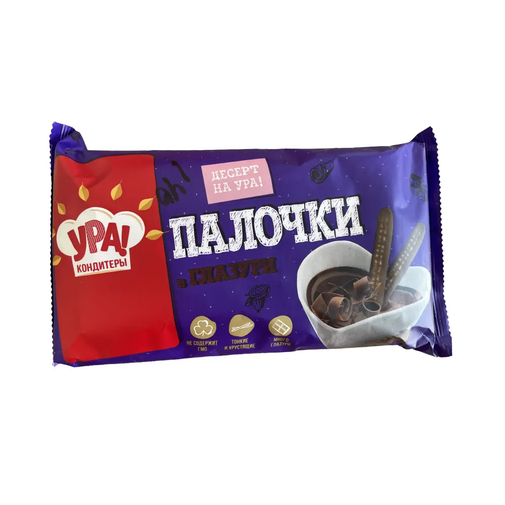 П387 Печенье сахарное "Палочки в шоколадной глазури, 0.3кг" уральские кондитеры