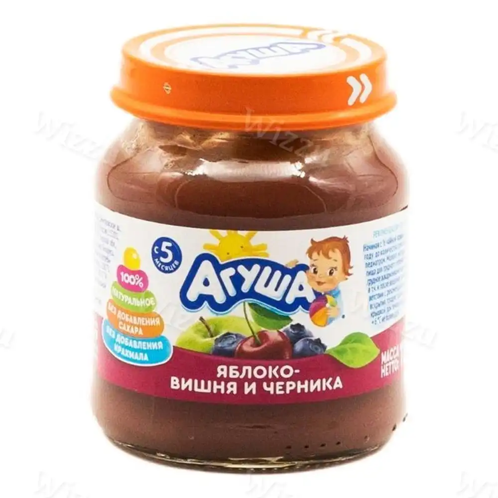 Детское пюре "Агуша" Ябл-Вишня-Черн Ст/б 100гр