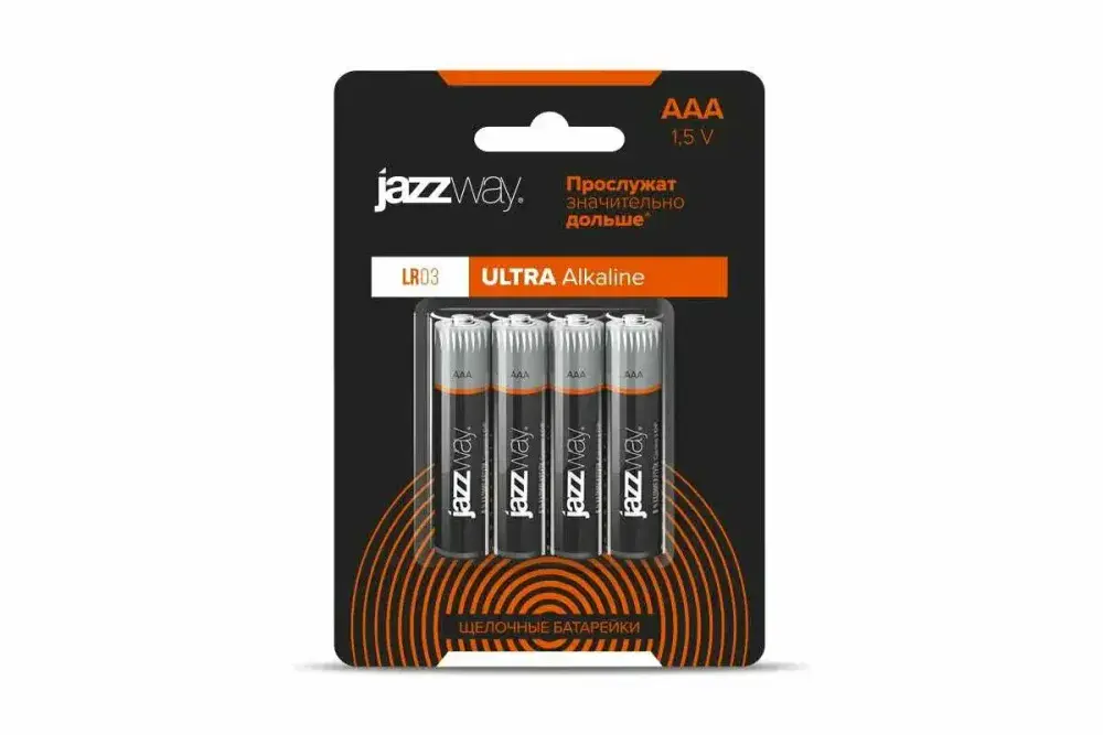 Элемент питания алкалиновый LR03 Ultra Alkaline BL-4 блист.4шт JazzWay