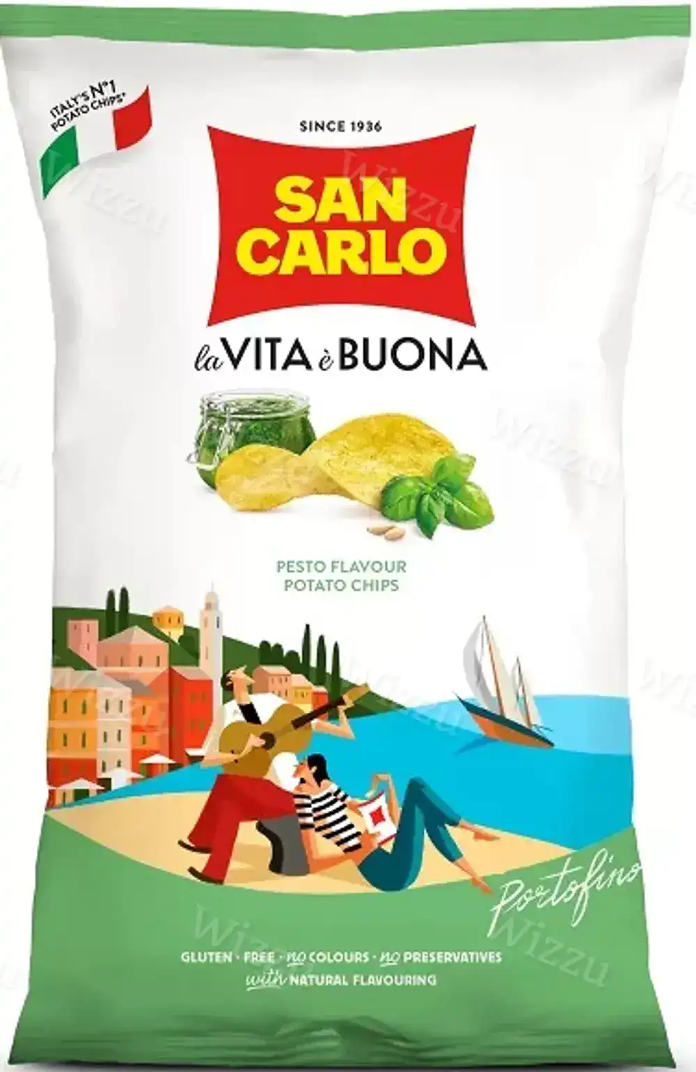 Чипсы картофельные "San Carlo" со вкусом соуса Песто 50гр