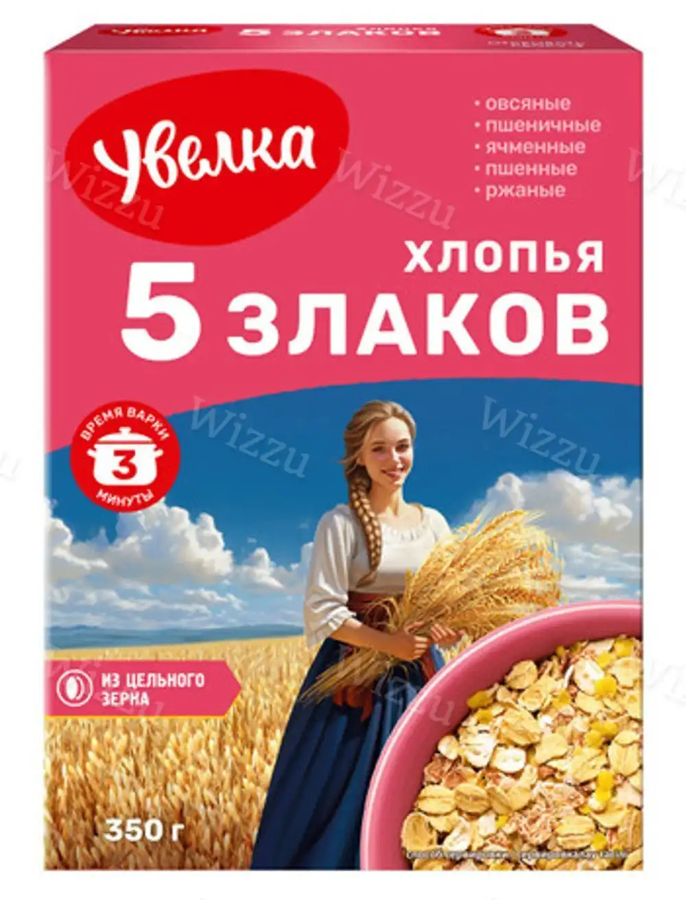Хлопья Увелка 5 злаков 350г, шт