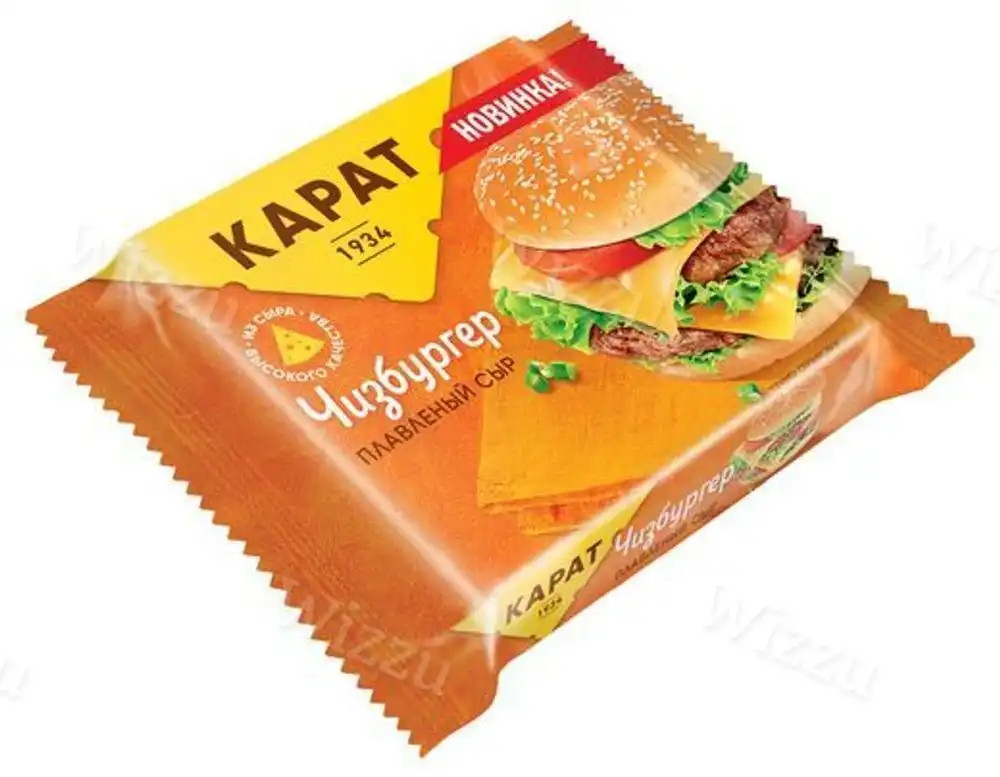 Сыр плавленый Карат Чизбургер 25% ломтик 130г, шт