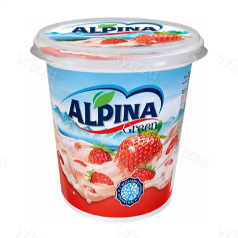 Йогурт Alpina Green стакан Клубника - Земляника 15% 320гр
