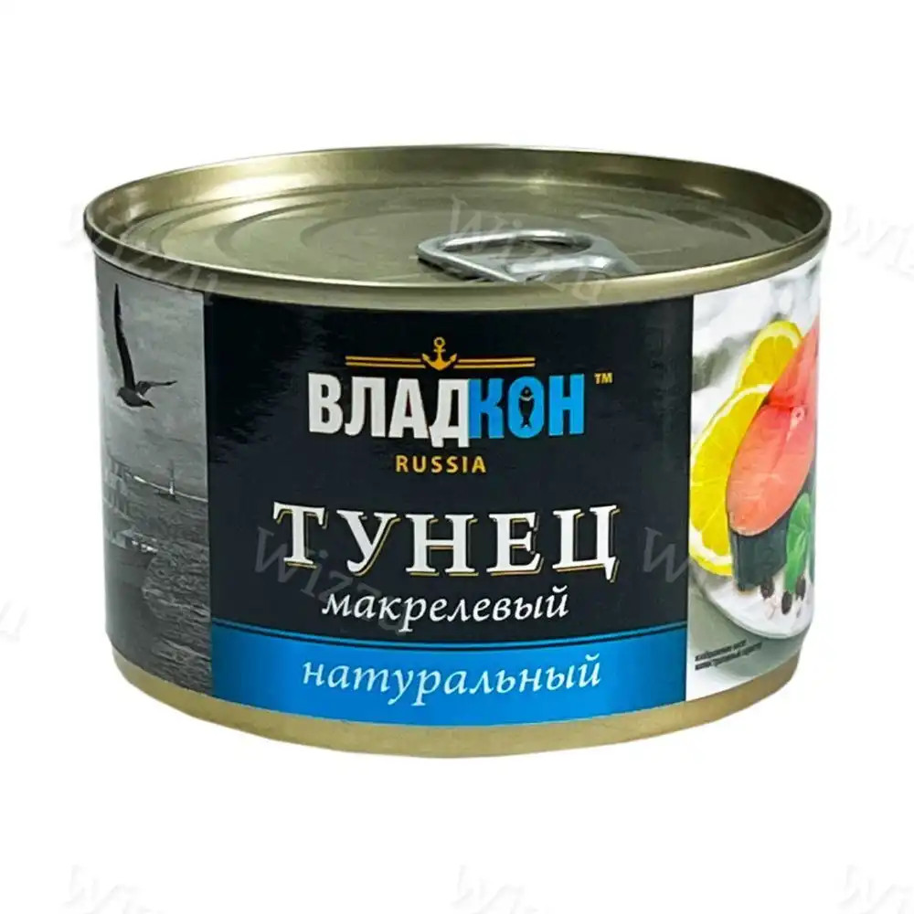 Тунец натуральный макрелевый "Владкон" №6 250г