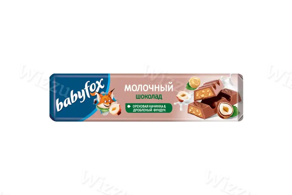 Шоколад молочный Babyfox с ореховой начинкой 45гр