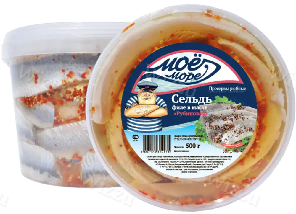 Сельд кусочки в масле Мое Море 725гр