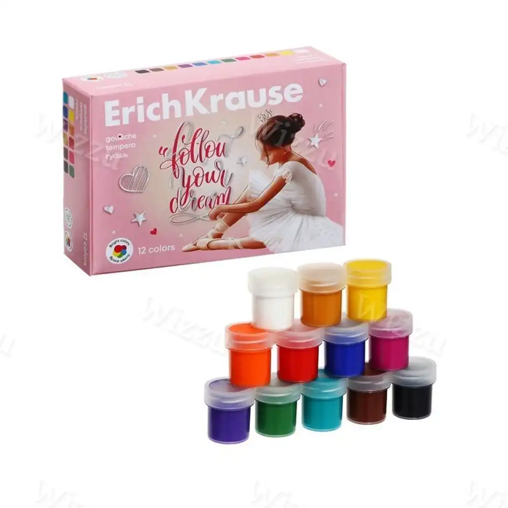 Гуашь ErichKrause Pointes 12 цветов по 20 мл Арт.61772