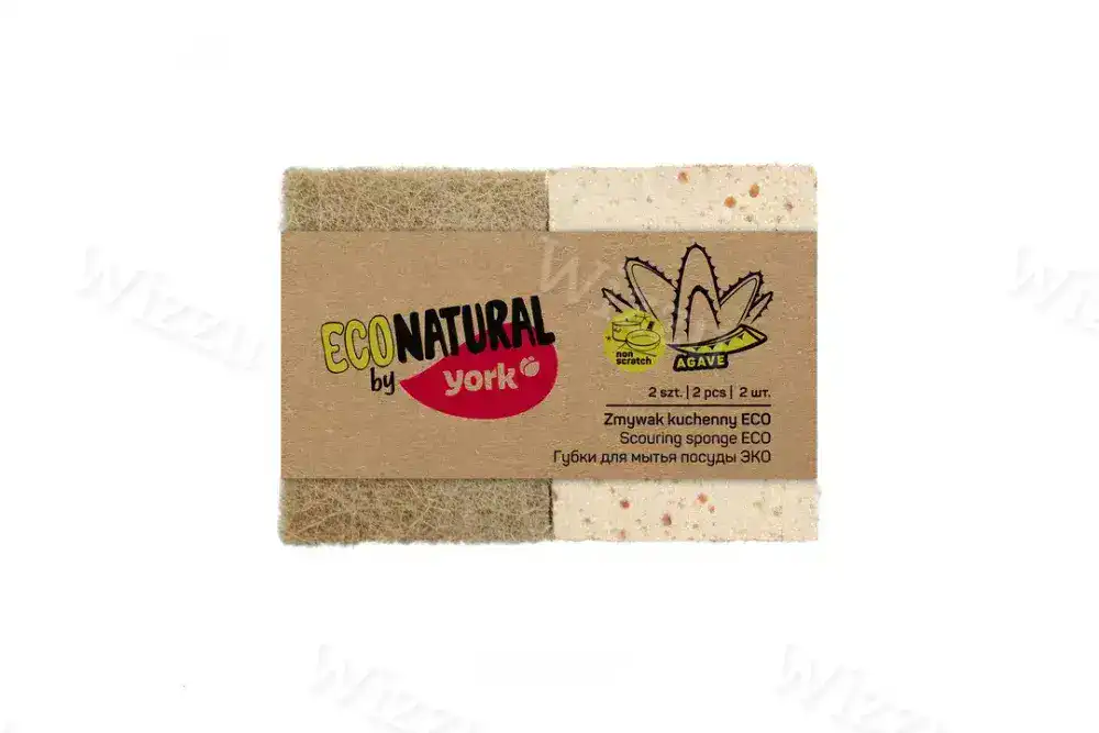 Губки для посуды ЭКО Натурал, р-р: 100 x 70 x 25 мм, YORK