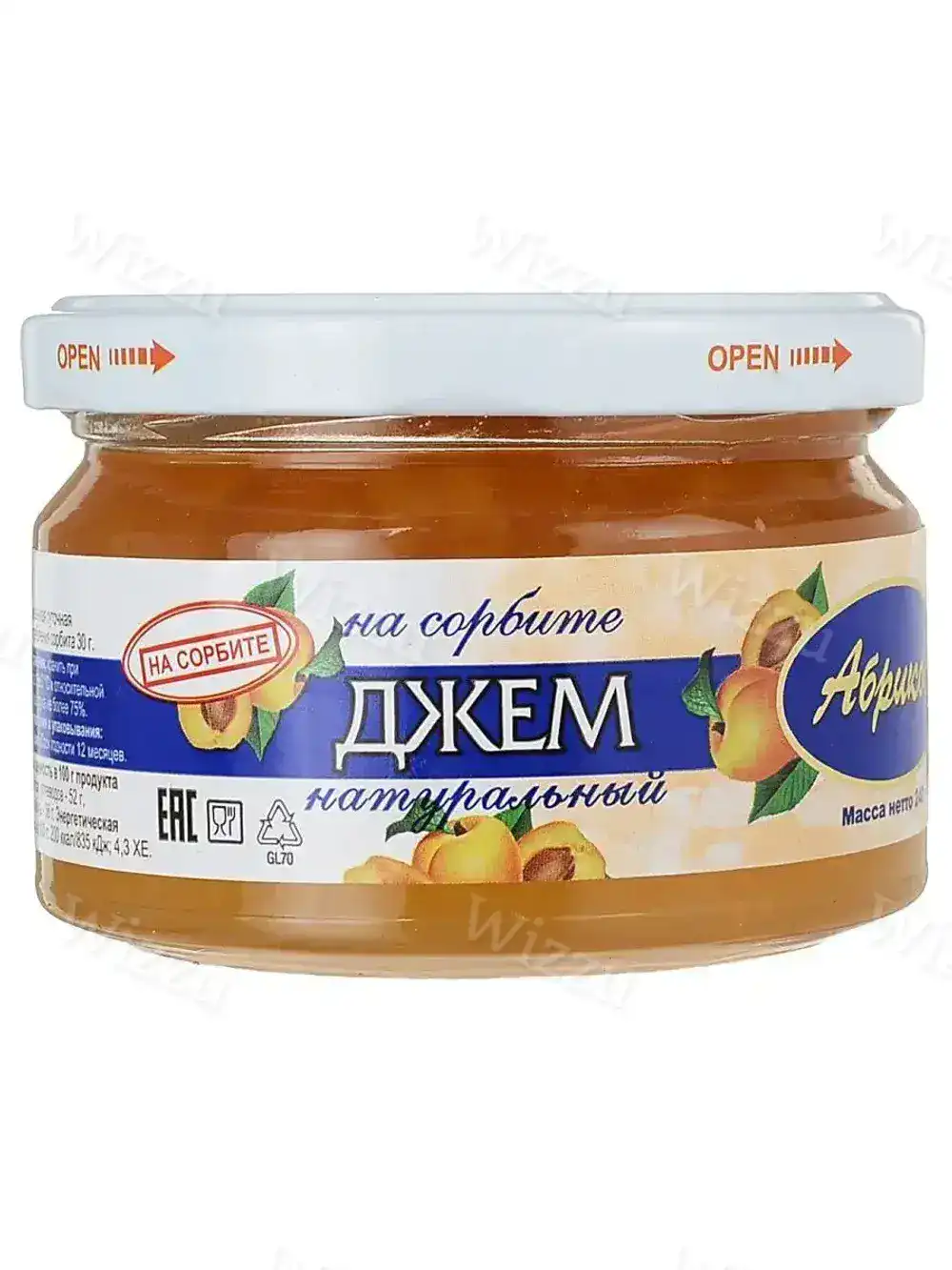Джем ПД Абрикосовый на сорбите, 240г