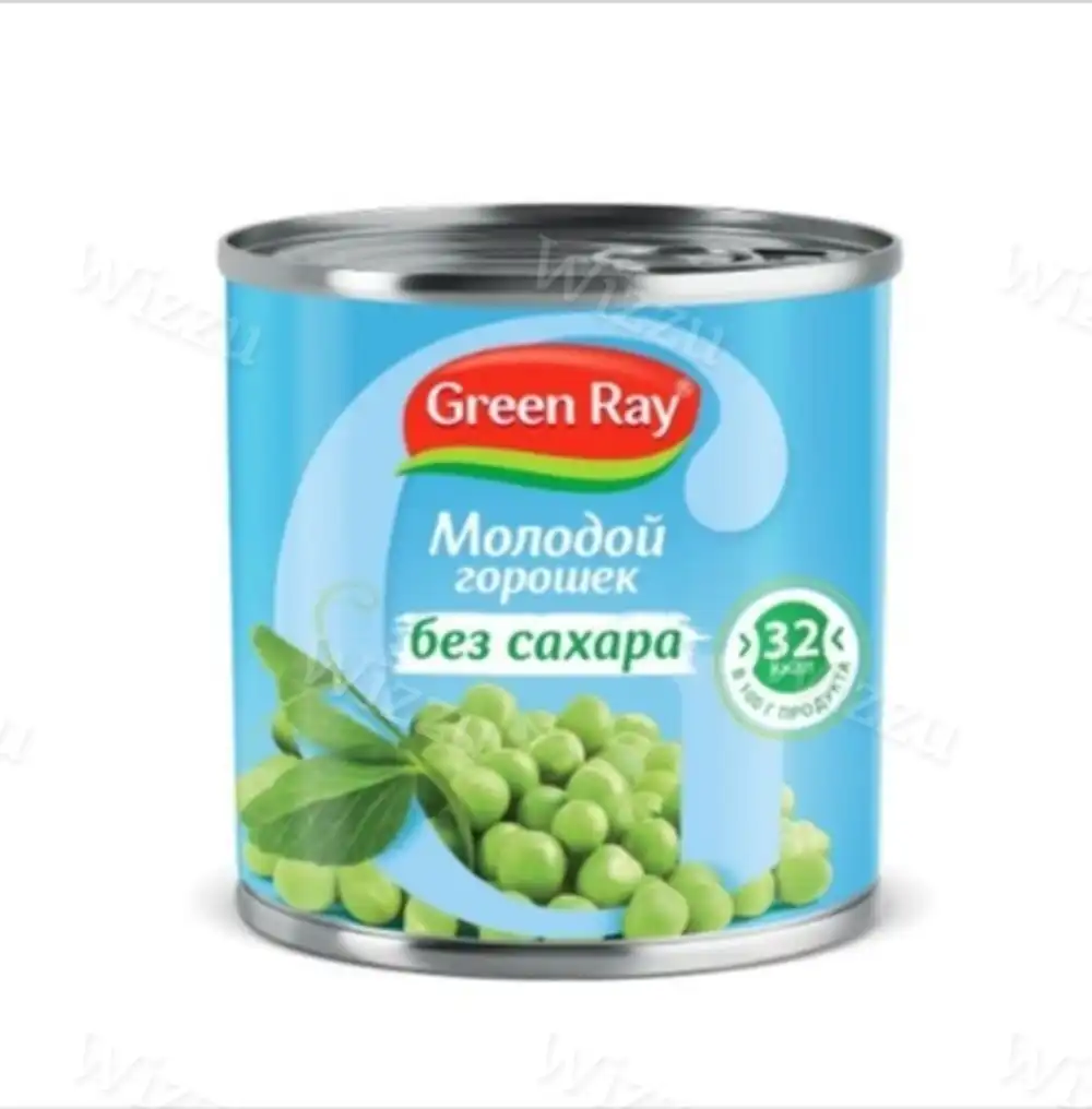 Горошек зеленый GREEN RAY с ключом б\сахара ж\б 425мл