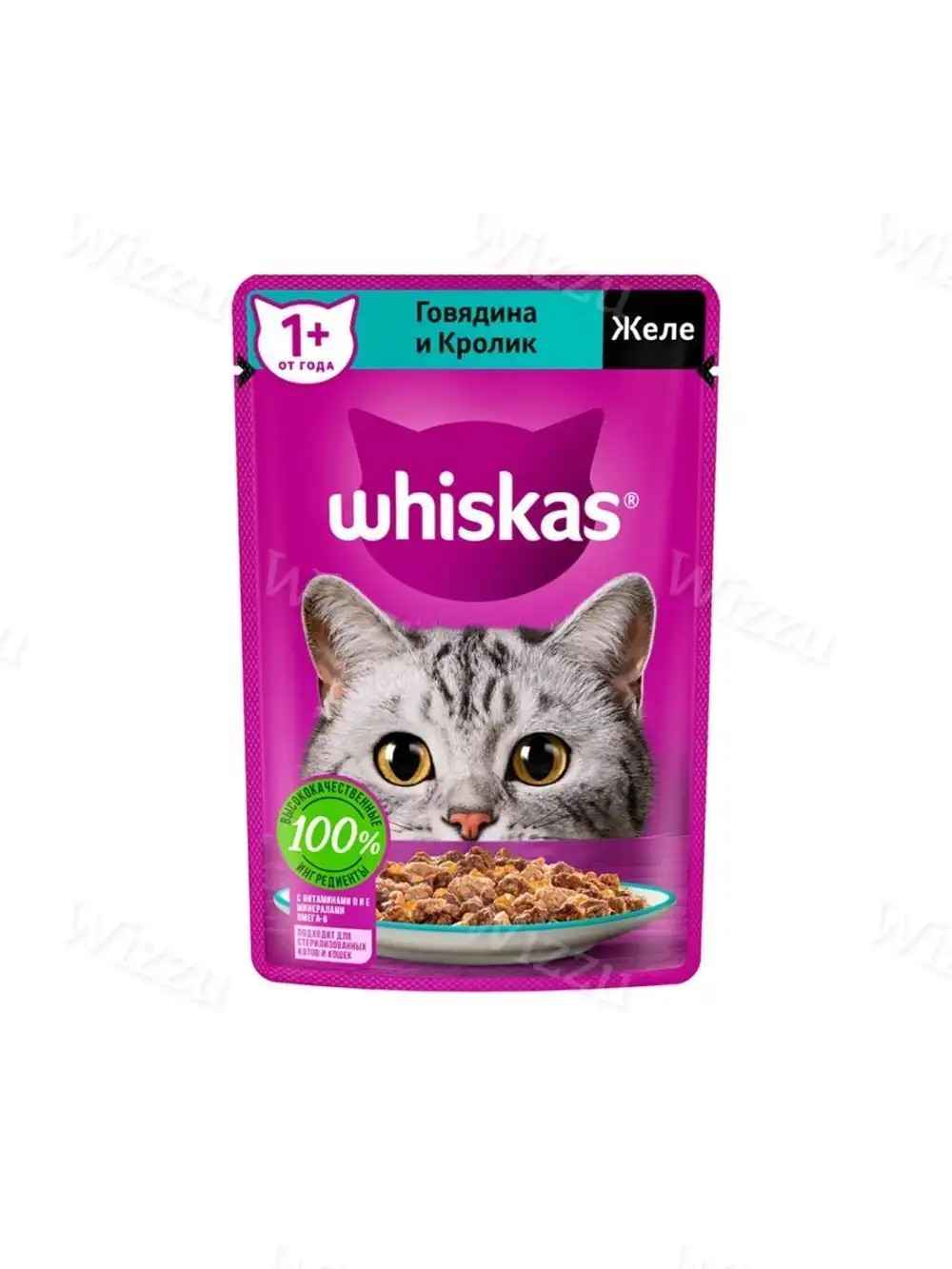 Корм Вискас желе говяд кролик 75г, шт