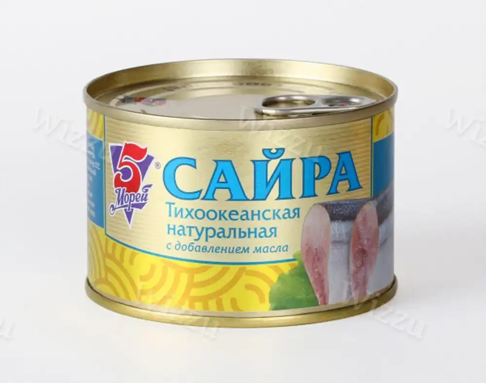 Сайра тихоок нат. 250гр 5 морей