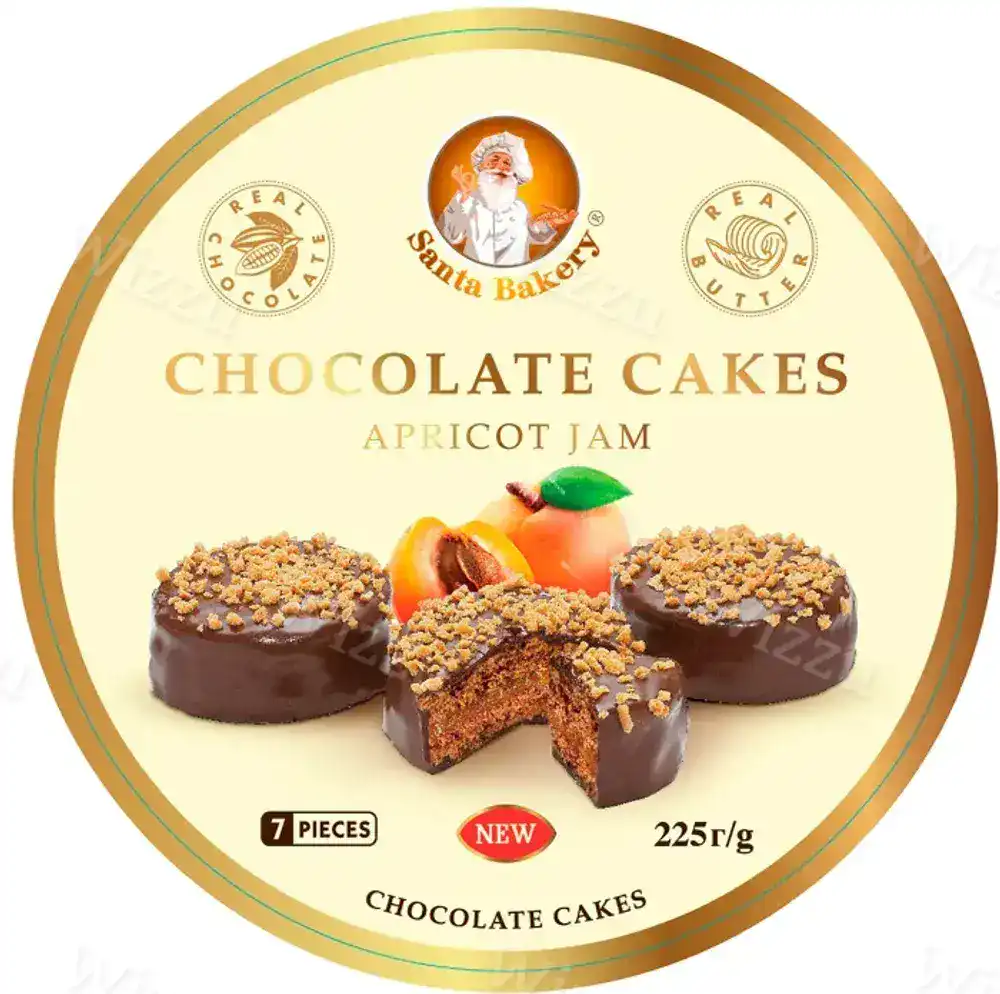 Пирожные шоколадные Chocolate Cakes Apricot Gam с абрикосовым джемом 225гр