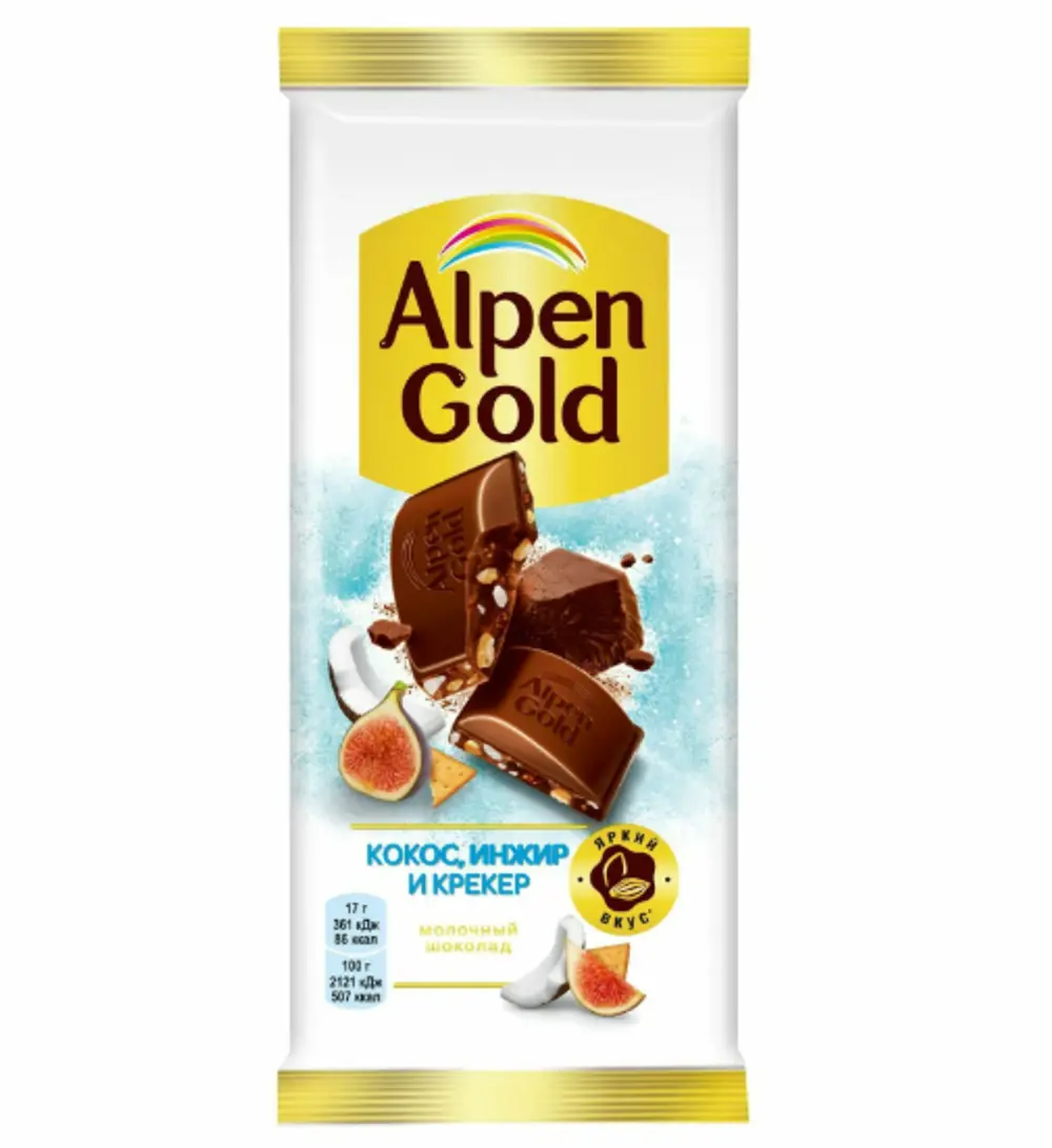 Альпен Гольд Кокос,Инжир и крекер 80г