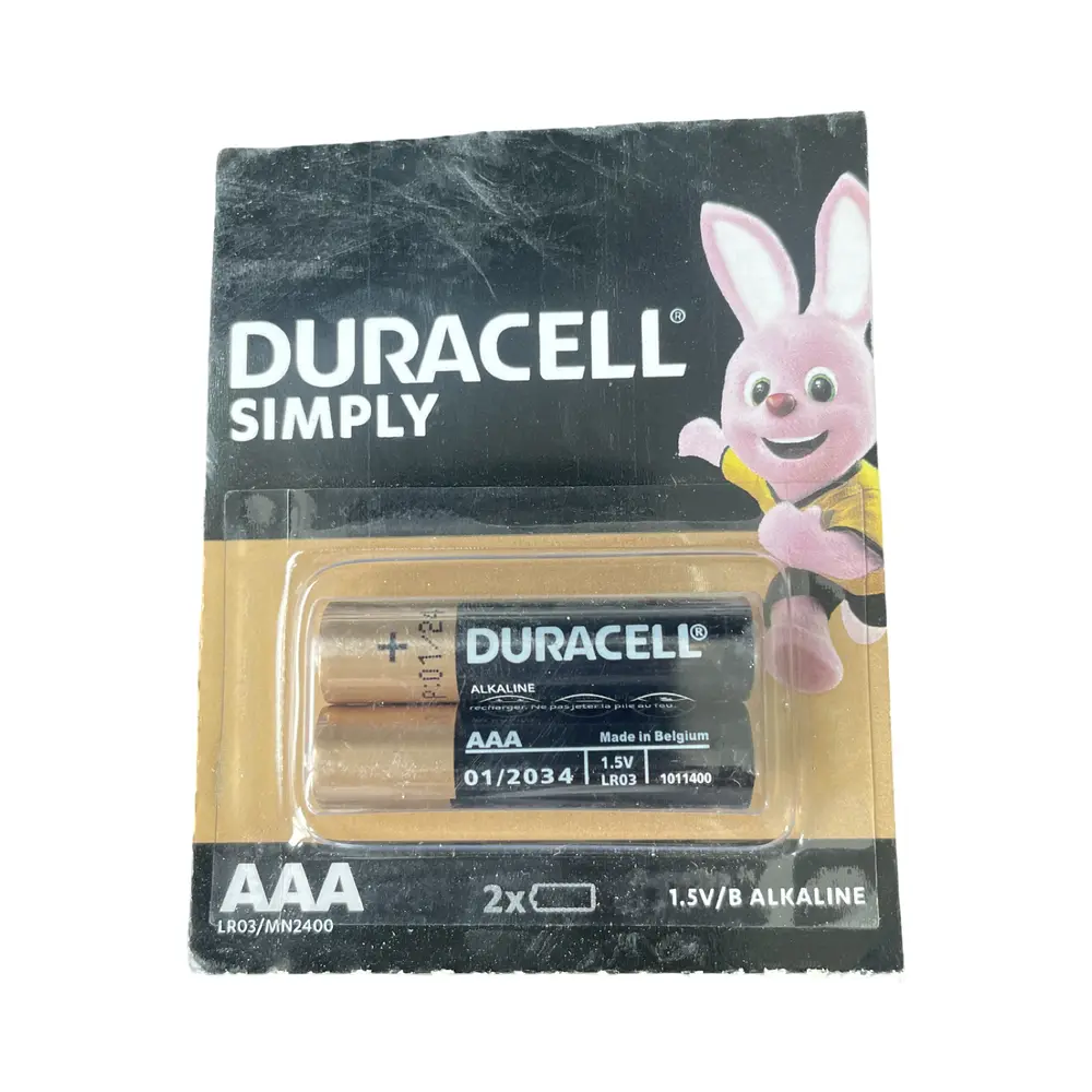 Батарейка Duracell Basic AAA LR03 алкалиновая, 2BL, отрывной набор