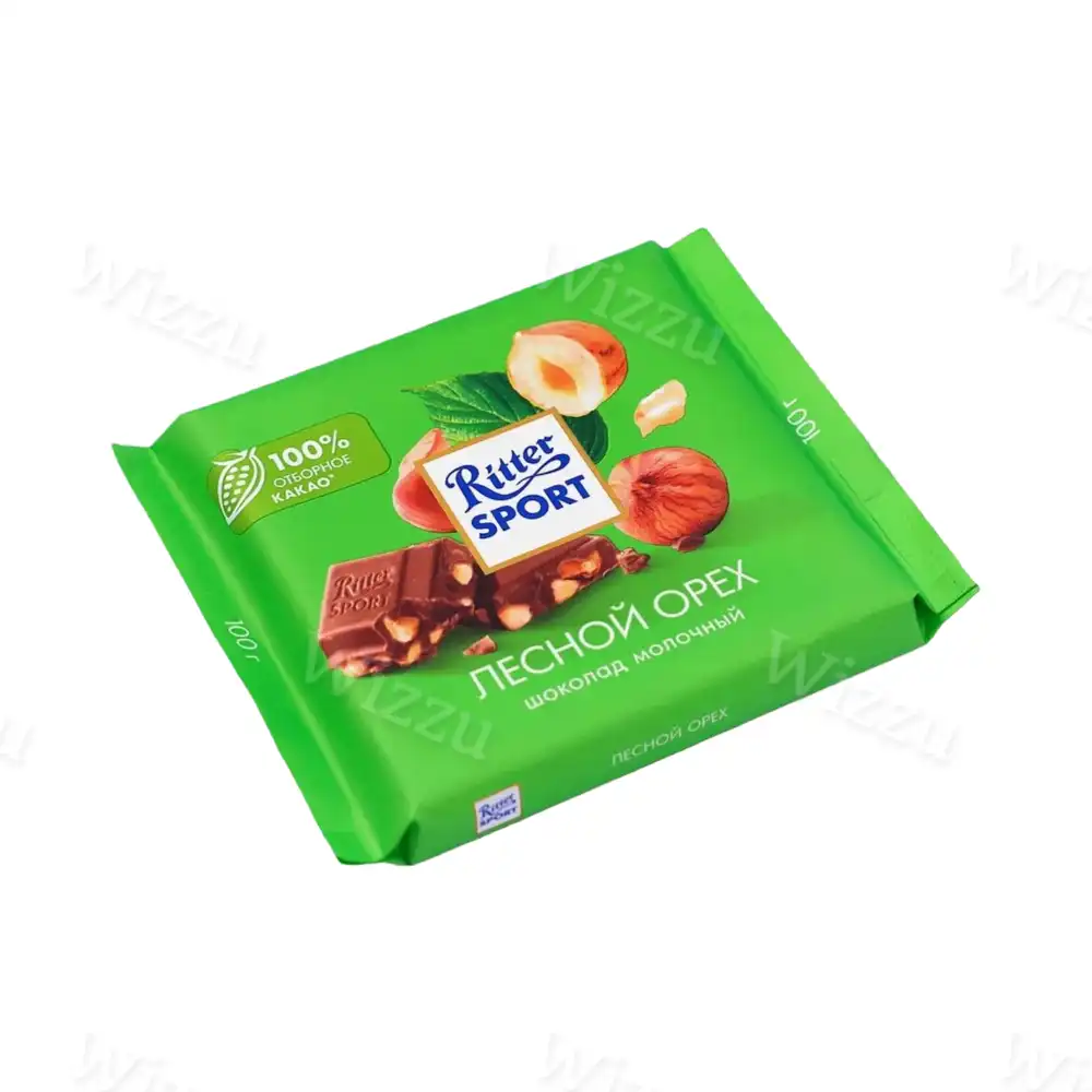 Шоколад Риттер Спорт молочный Лесной орех 100г, шт