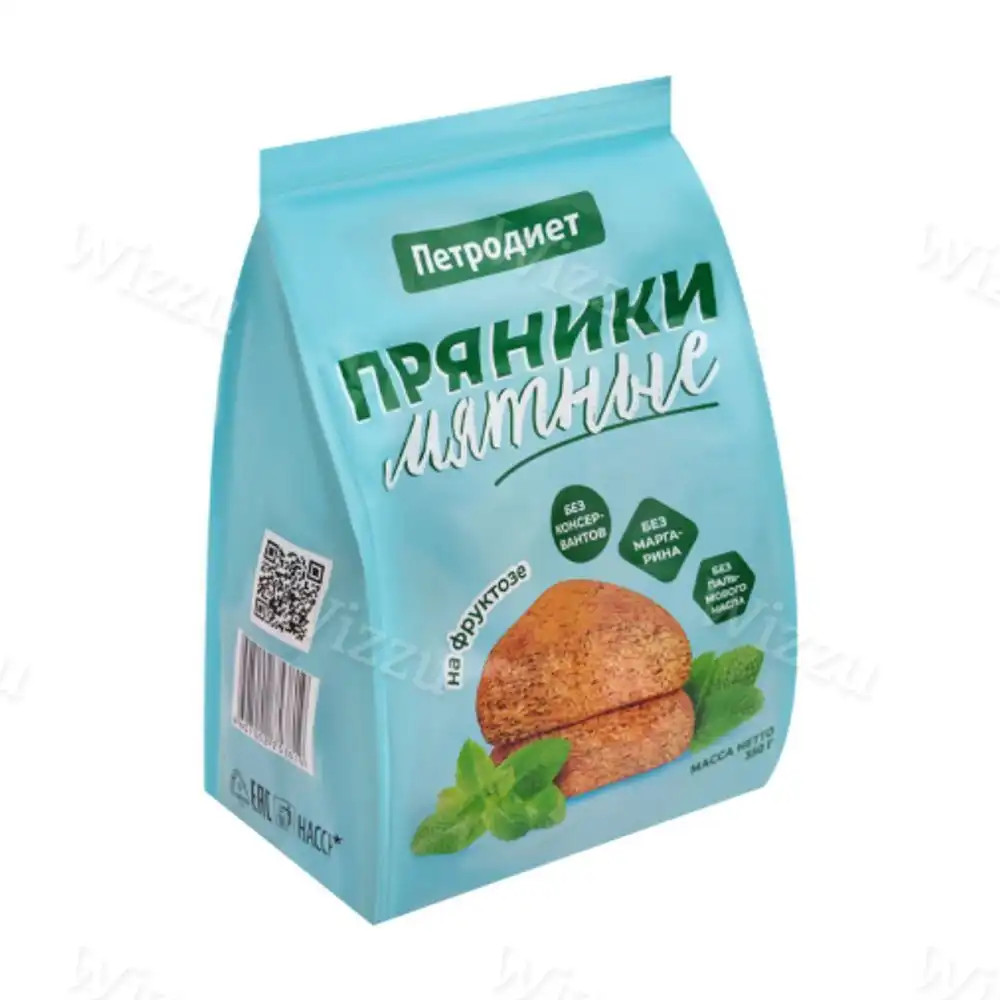 Пряники Петродиет Мятные на фруктозе, 350г