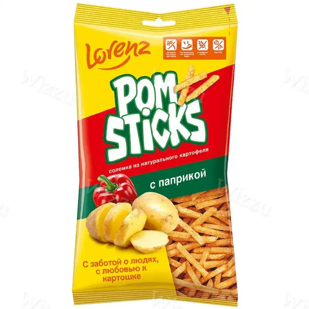 Чипсы картофельные соломкой "Pomsticks" со вкусом с Паприкой 100гр